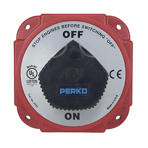 PERKO 9703DP Switch Selector de Batería y Alternador On, Off de Servicio pesado, para Sistemas Eléctricos Marinos