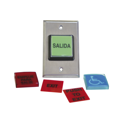 RCI – DORMAKABA 972LESMO Botón de Salida, MÚLTIPLES Placas/ Luz LED /2 Años Garantia