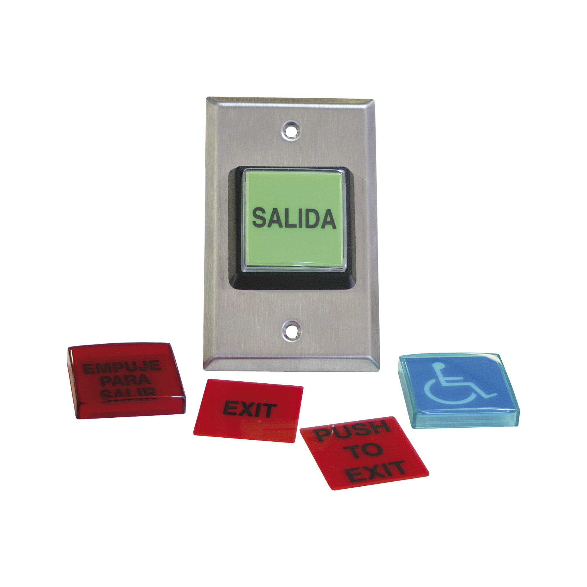 RCI – DORMAKABA 972LESMO Botón de Salida, MÚLTIPLES Placas/ Luz LED /2 Años Garantia