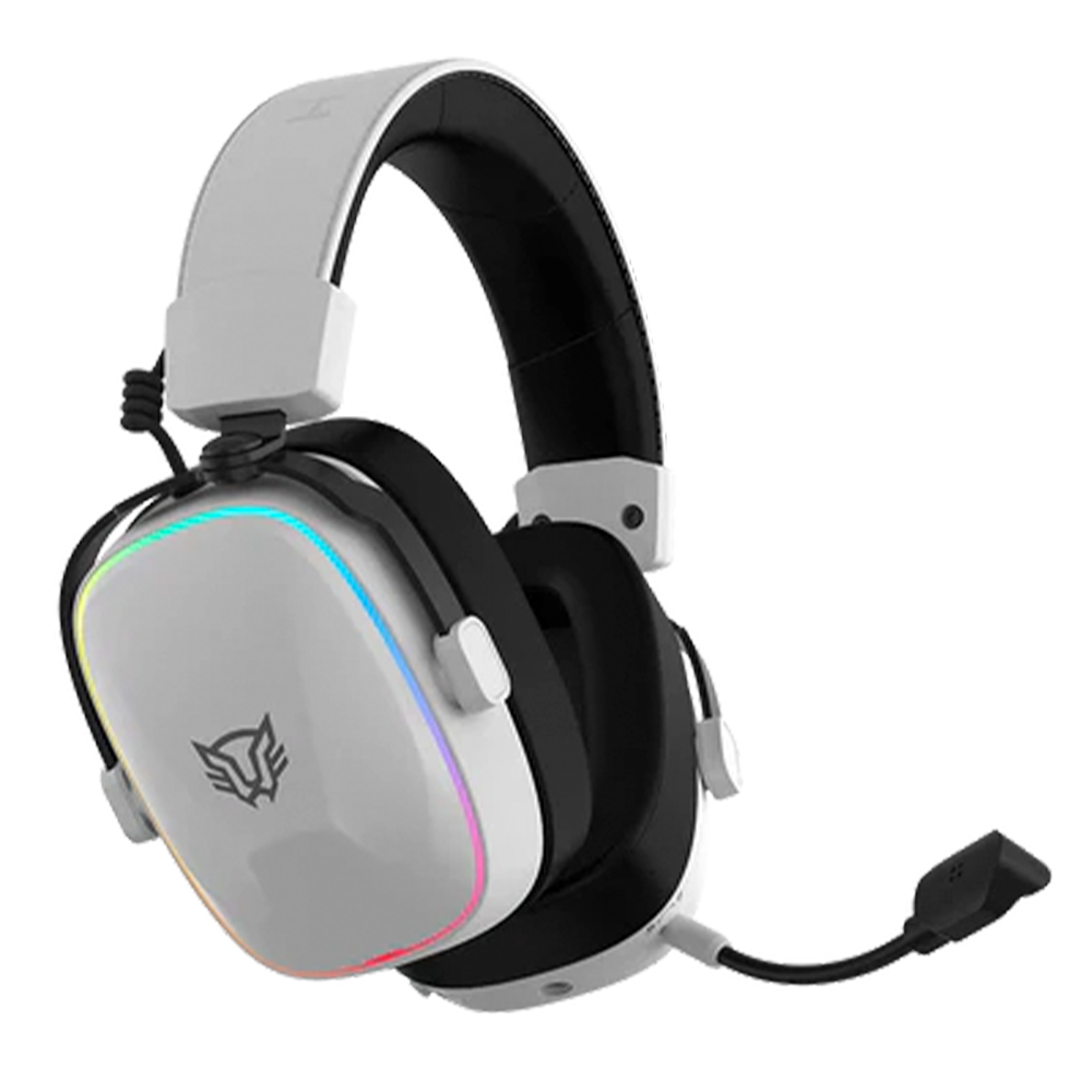 Audifonos Gamer Inalambricos Aeon 3 HS1100 Over Ear + Bluetooth V5.4 + 2.4 MHz + Aux + Bocinas 50 mm + Mic Desmontable, Sonido 7.1 + Compatible con PC + Dispositivos móviles + Consolas, Recargables + RGB, Legend Blanco, BR-938518 - Image 2