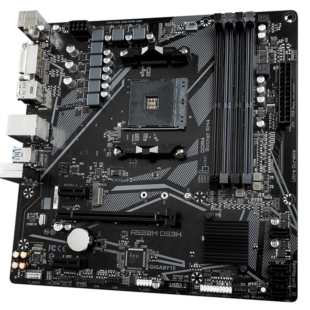 Tarjeta Madre Gigabyte A520M-DS3H, AM4, AMD RYZEN 3000 SERIES, Micro-ATX - Image 4