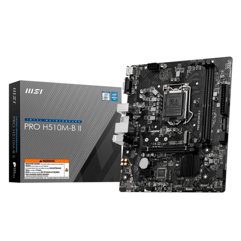Tarjeta Madre MSI PRO H510M-B II, Micro-ATX, LGA 1200, Intel H470, Up to 64GB DDR4, HDMI, PRO H510M-B II
