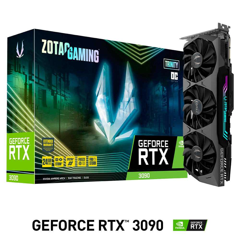 Tarjeta de Video Nvidia GeForce RTX 3090 24GB, Zotac Trinity OC, ZT-A30900J-10P, 2 AÑOS DE GARANTIA NACIONAL