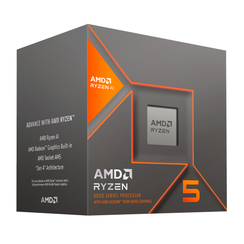 Procesador AMD RYZEN 5 8600G, 5.0 GHZ, 6 Núcleos, Socket AM5, Radeon 760M Graphics, 8000 Series, 100-100001237BOX, Kaspersky Plus