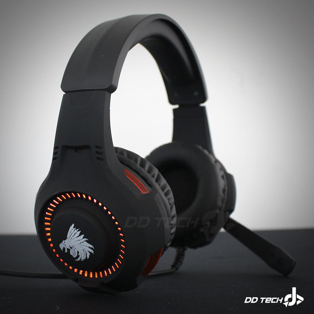 Diadema Gamer Eagle Warrior ECHO Roja, Microfono, Jack 3.5mm x2 - Image 2