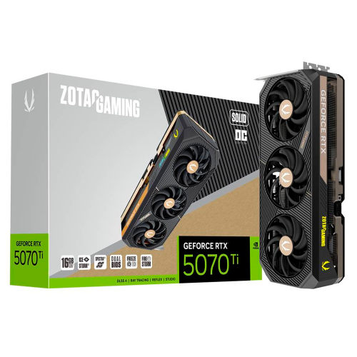 Tarjeta de Video Zotac NVIDIA GeForce RTX 5070 Ti SOLID OC, 16GB 256-bit GDDR7, PCI Express x16 5.0, ZT-B50710J-10P