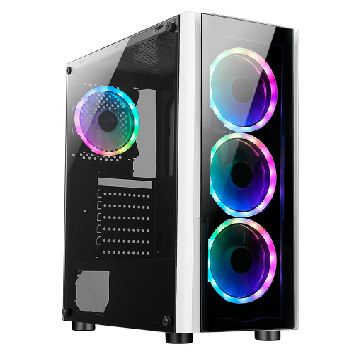 Gabinete Xzeal XZ110, Cristal Templado, ATX/Micro-ATX/Mini-ATX, USB 3.0/2.0, 3 Ventiladores RGB Instalados, Blanco, XZCGB12W