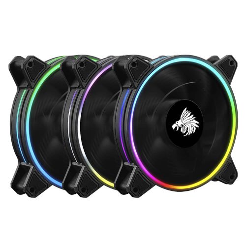 Kit de 3 Ventiladores Eagle Warrior Hurricane RGB 120mm x3, A3LEDFANRGBEGW