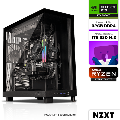 Computadora PRIDE GAMING DWN V6, GeForce RTX 5060 TI, AMD Ryzen 7 5800XT, 32GB RAM, 1TB M.2 NVME, 750W 80+ BRONZE, INCLUYE WIFI Y Bluetooth