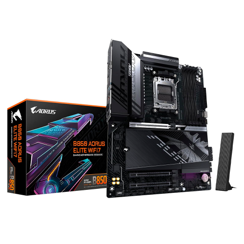Tarjeta Madre Gigabyte B850 AORUS Elite WIFI7, AM5, ATX, DDR5, 3XM.2, PCIe 5.0, USB-C, WIFI7, LAN de 2.5GbE, Cierre EZ, B850 AORUS ELITE WIFI7