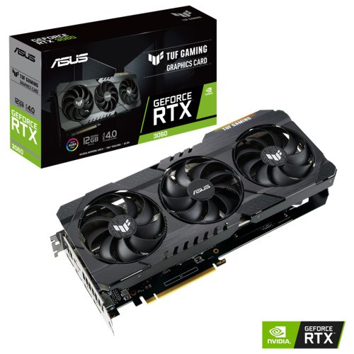 Tarjeta de Video Nvidia GeForce RTX 3060, Asus TUF GAMING LHR, TUF-RTX3060-12G-GAMING, 3 AÑOS DE GARANTIA NACIONAL