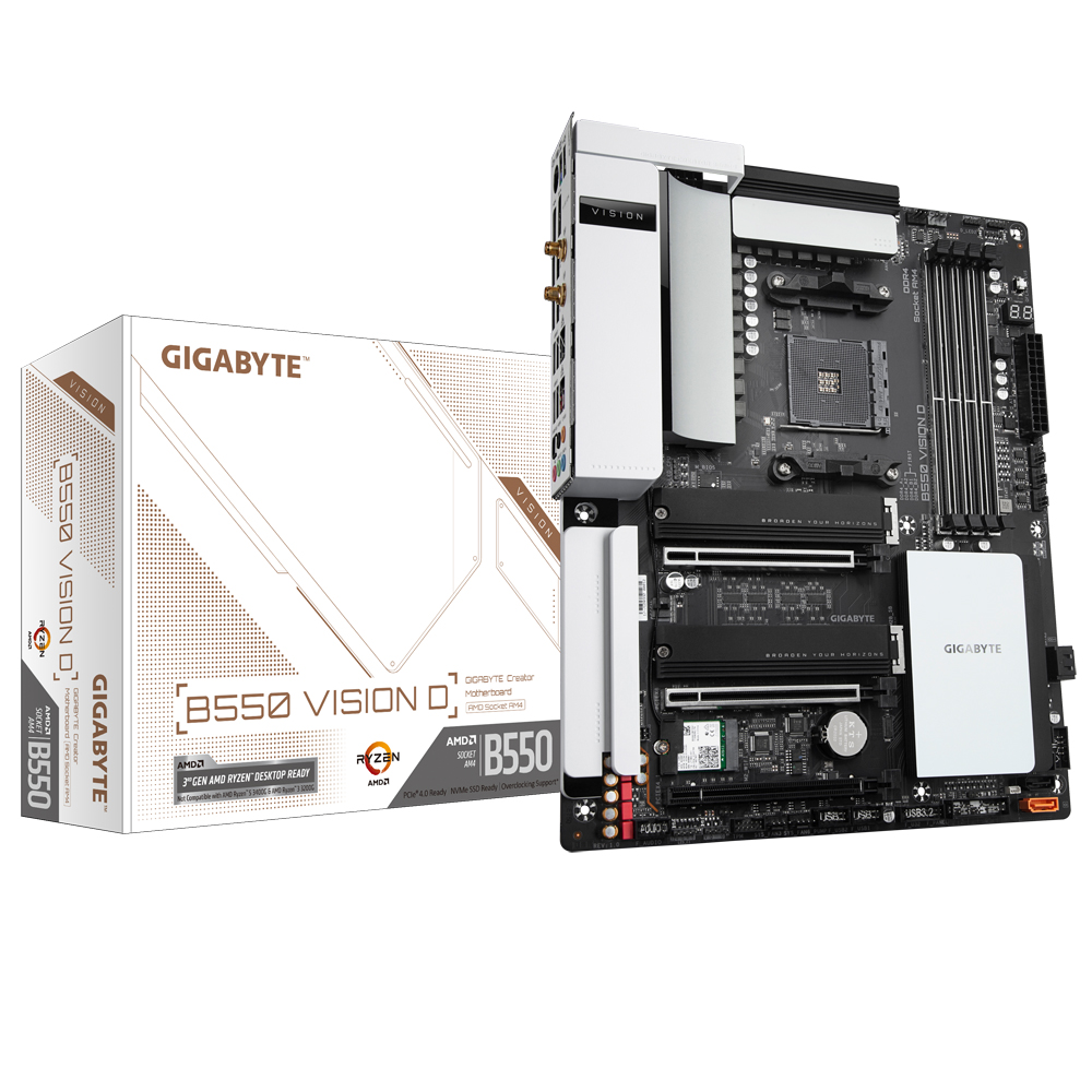 Tarjeta Madre Gigabyte B550 Vision D/ AM4, AMD RYZEN 3000 SERIES, ATX