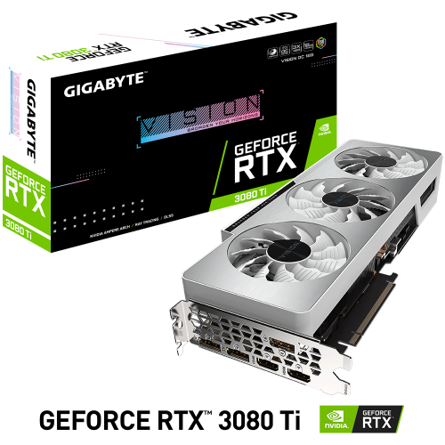 Tarjeta de Video Nvidia GeForce RTX 3080 TI, Gigabyte Vision OC LHR, GV-N308TVISION OC-12GD, 3 AÑOS DE GARANTIA