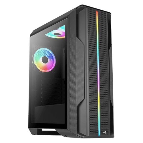 Gabinete AEROCOOL Splinter Duo ARGB, ATX, Cristal Templado, USB 3.0x2 /