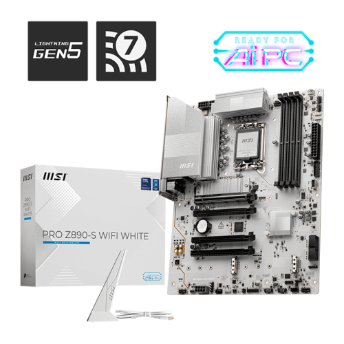 Tarjeta Madre MSI PRO Z890-S WIFI WHITE, ATX, LGA1851, Z890, Up to 256GB DDR5, HDMI/DP, Z890-S WIFI WHITE