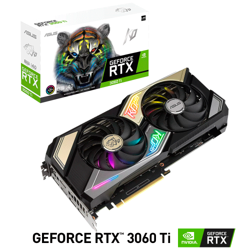 Tarjeta de Video Nvidia GeForce RTX 3060 TI, Asus KO OC LHR, KO-RTX3060TI-O8G-V2-GAMING, 3 AÑOS DE GARANTIA NACIONAL
