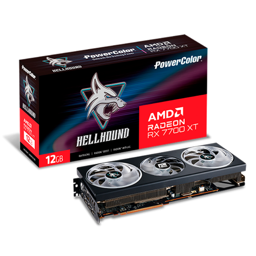 Tarjeta de Video PowerColor AMD Radeon Hellhound RX 7700 XT OC, 12GB 192-bit GDDR6, PCI Express 4.0, RX7700XT 12G-L/OC