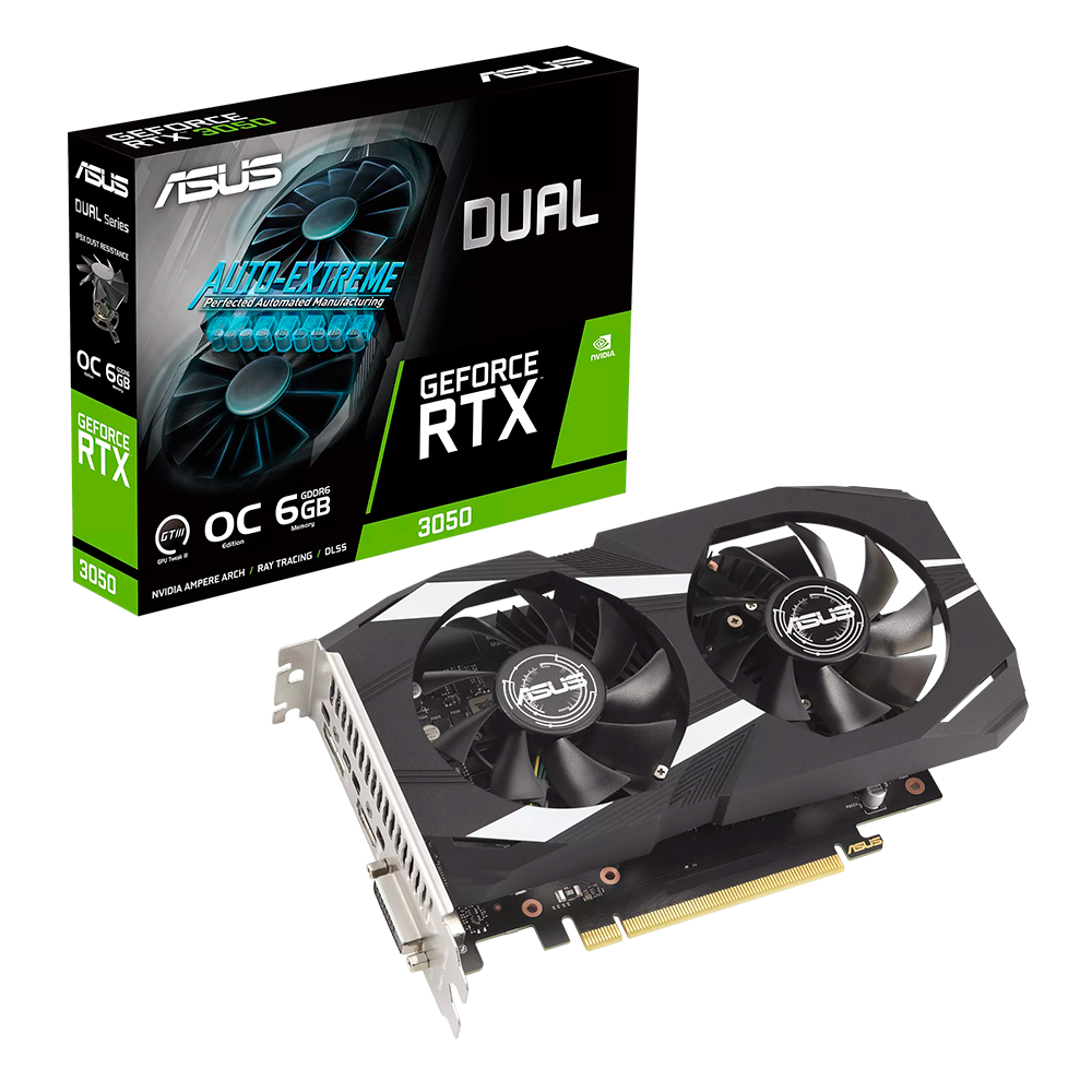 Tarjeta de Video ASUS NVIDIA Dual GeForce RTX 3050 OC, 6GB 128-bit GDDR6, PCI Express 4.0, DUAL-RTX3050-O6G