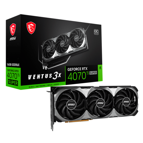 Tarjeta de Video MSI NVIDIA GeForce RTX 4070Ti SUPER, 16G, VENTUS 3X OC, 16GB, 256-bit, GDDR6X, PCI Express x16, 4.0, 912-V513-627