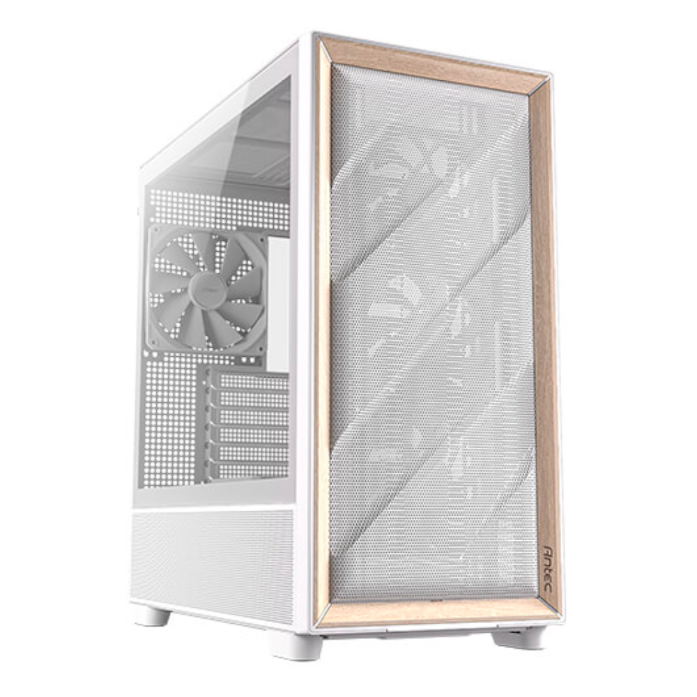 Gabinete Antec FLUX, Midi-Tower, ATX/E-ATX/ITX/Micro-ATX, 5 Ventiladores Incluidos, USB 2.0/3.0, Sin Fuente, White, FLUX WHITE/ NAVIDAD