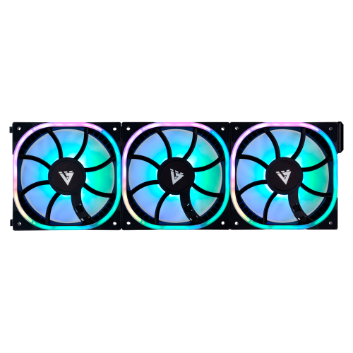 Kit 3 Ventiladores Game Factor FKG500, Modular, Argb, 120MM, 1900Rpm, Negro, FKG500-BK