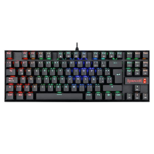 Teclado Gamer REDRAGON K552RGB-1R-SP-KUMARA, Alambrico, Led RGB, Español, Tenkeyless, Switch Redragon Red, Botones Multimedia (FN+) // NAVIDAD