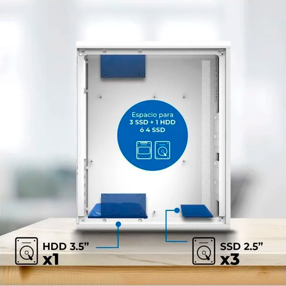 Gabinete Acteck Essen Pro X GM767 Elite, Mid Tower, ATX, 3 Ventiladores RGB de 120mm, Sin Fuente de Poder, Blanco, AC-941716 - Image 5