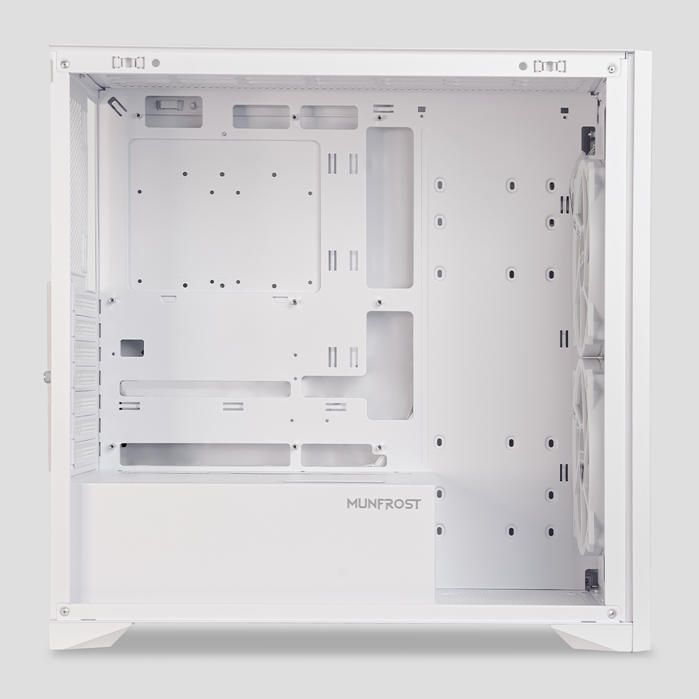 Gabinete Munfrost ALDER, Cristal Templado Reforzado, ATX-Micro ATX-Mini ITX, 2 Ventiladores 160mm Incluidos, Gran Flujo de Aire, Incluye Controlador Alder-1, White/ NAVIDAD - Image 5