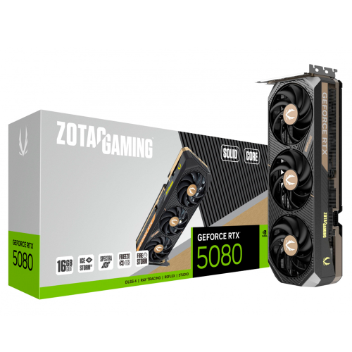 Tarjeta de Video Zotac NVIDIA GeForce RTX 5080 Solid Core, 16GB 256-bit GDDR7, PCI Express x16 5.0, ZT-B50800D2-10P, RTXS50