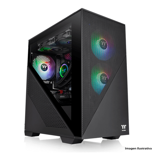 Gabinete Thermaltake Divider 170 TG ARGB, Micro-Tower, Micro-ATX/Mini-ITX, Cristal Templado, USB 3.0/2.0, Sin Fuente, 2 Ventiladores ARGB Instalados, Negro, CA-1S4-00S1WN-00