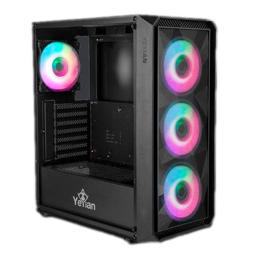 Gabinete Gamer Yeyian Lancer 4, Mid-Tower, ATX, Sin fuente de poder, Color Negro, YCM-APLAN-01