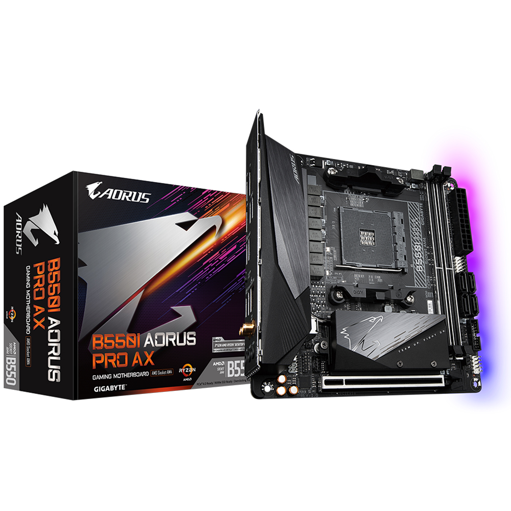Tarjeta Madre Gigabyte B550i AORUS PRO AX, AM4, AMD RYZEN 3000 SERIES, Mini-ITX