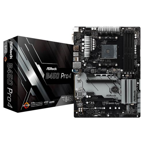 Tarjeta Madre Asrock B450 PRO4, ATX, DDR4, Socket AM4
