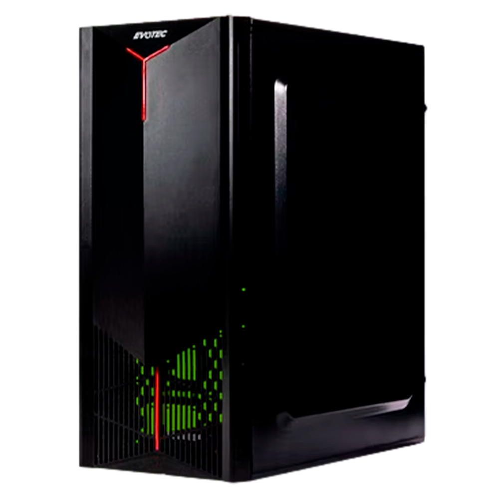 Gabinete Evotec Kyoto, Cristal, Mini-Tower, Micro-ATX/Mini-ITX, USB 3.0, Fuente de Poder 500W, Negro, EV-1025