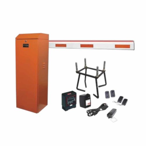 ACCESSPRO KIT COMPLETO BARRERA DERECHA XB NARANJA, BRAZO DE 3 M CON ILUMINACIÓN LED ROJO-VERDE, INCLUYE: SENSOR DE MASA, TRANSFORMADOR, LAZO, ANCLA, FOTOCELDAS Y 2 CONTROLES INALÁMBRICOS, KIT-XBF2-LED-RN