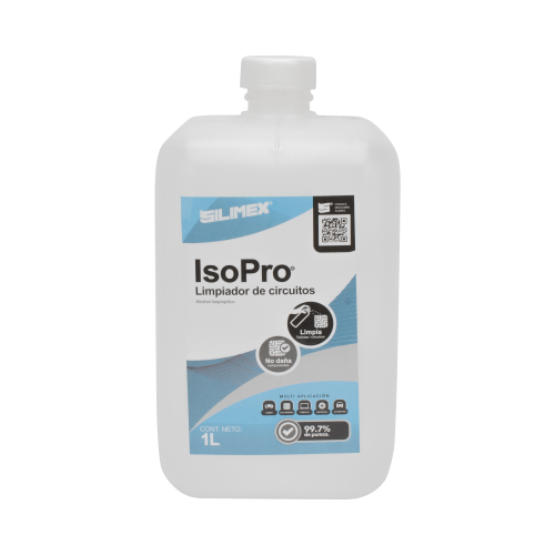 SILIMEX ALCOHOL Alcohol Isopropilico para limpieza de equipos de vídeo, fibra óptica, cómputo, y equipo telefónico 1000 mL