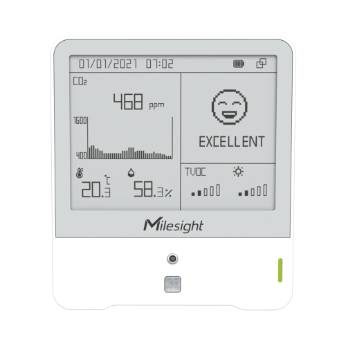 MILESIGHT AM307-915M Monitor Ambiental con Display para Temperatura, Humedad y COâ‚‚ con LoRaWAN