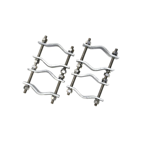 TELEWAVE, INC ANTC-482 Juego de Dos Abrazaderas Dobles para Mástiles de 3.8 a 8.9 cm, con Separación entre centros de 12 cm.