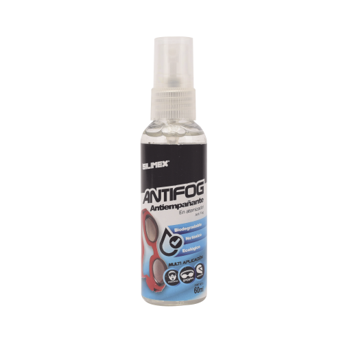 SILIMEX ANTIFOG Antiempañante, ideal para eliminar problemas de empañamiento en googlees, mascaras, cascos, lentes, bote 60 ml