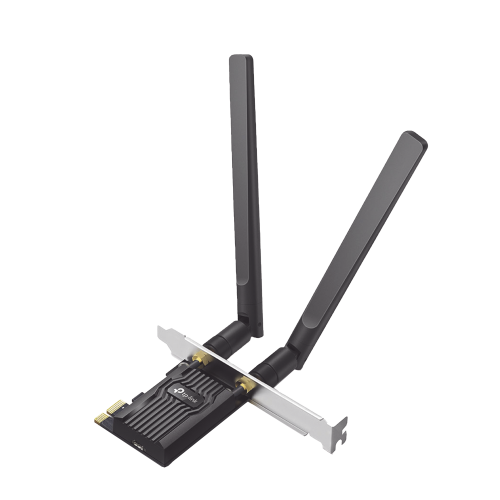 TP-LINK ARCHER-TX20E Adaptador PCIe inalámbrico doble banda AX1800 Mbps, Seguridad Inalámbrica WPA3 /Antena de alta ganancia, Tecnología MU-MUMO 2X2, Soporte de perfil bajo y Altura completa, Bluetooth 5.2