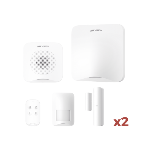 HIKVISION AXHOME-KIT-GSM (AX HOME) KIT de Alarma AX HOME, Incluye: 1 Hub con batería de respaldo, 1 Llavero, 1 PIR, 2 Contactos Magnéticos, 1 Sirena, Wi-Fi, 3G/4G, Compatible con Hik-Connect P2P y Hik-Partner PRO