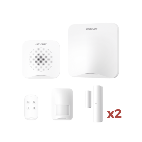 HIKVISION AXHOME-KIT-WIFI (AX HOME) KIT de Alarma AX HOME, Incluye: 1 Hub con batería de respaldo, 1 Llavero, 1 PIR, 2 Contactos Magnéticos, 1 Sirena, Wi-Fi, Compatible con Hik-Connect P2P y Hik-Partner PRO