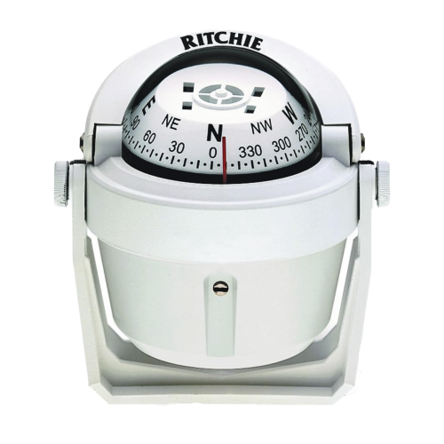 RITCHIE B-51W Brújula serie Explorer en color blanco, con iluminación nocturna color verde.