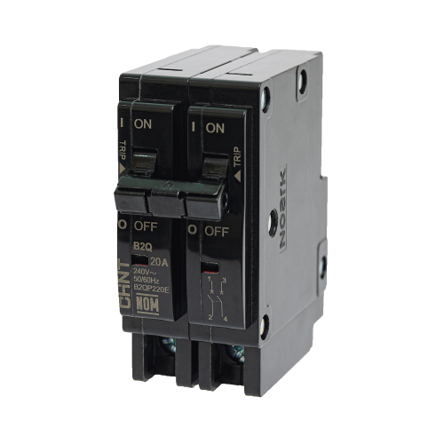 CHINT B2QP220E Interruptor Termomagnético Enchufable, Serie: B2Q, 2P, 20A, 240V (SKU:1002279)