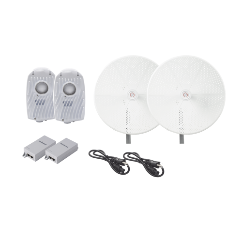 MIMOSA NETWORKS B5XTXPD34KIT Kit de 2 radios B5X con antenasTXPD34B5X de (34 dBi), rango de frecuencia extendida (4.9 a 6.4 GHz), incluye inyector POE, cable de alimentación y para alineación, distancia de hasta 40 km
