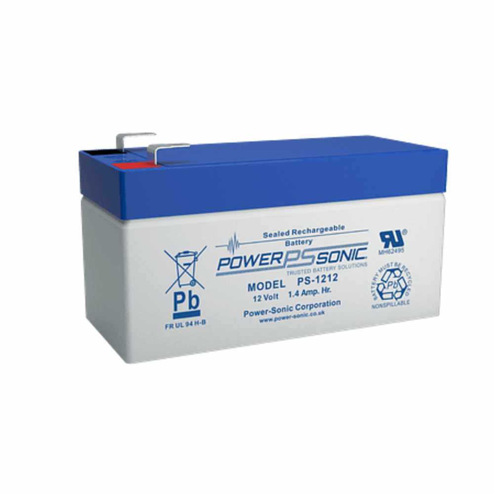 BATERÍA POWER SONIC 12V, 1.4AH, PARA RESPALDO, TECNOLOGÍAS AGM/VRLA, 5 AÑOS VIDA ÚTIL, TERMINALES F1, RECONOCIDA UL, PS-1212-F1