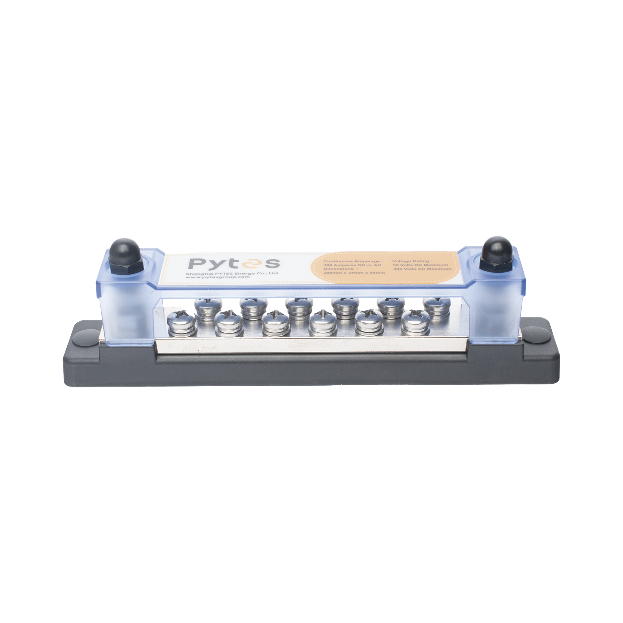 PYTES BUSBAR300A Bloque de Terminales de 12+2 Líneas, 300A, para Baterias