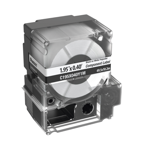 PANDUIT C195X040Y1M Casete de 125 Etiquetas no Adhesivas, Para Placas de Pared Face Plate, Identificación de 1 Puerto, Color Blanco