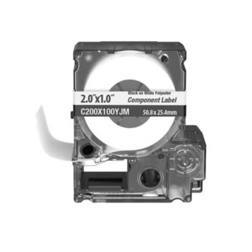 PANDUIT C200X100YJM Casete de 140 Etiquetas Adhesivas, Para Identificación de Marcadores de Cable, Rack o Gabinetes, 50.8 x 25.4 mm, Color Blanco
