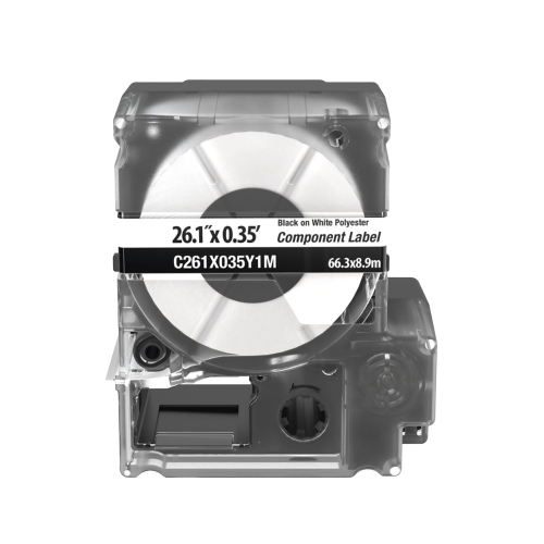 PANDUIT C261X035Y1M Casete de 100 Etiquetas, Para Placas de Pared, Identificación de 4 Puertos, Color Blanco